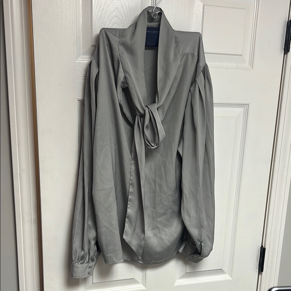 A. Elegant Gray Women's Blouse